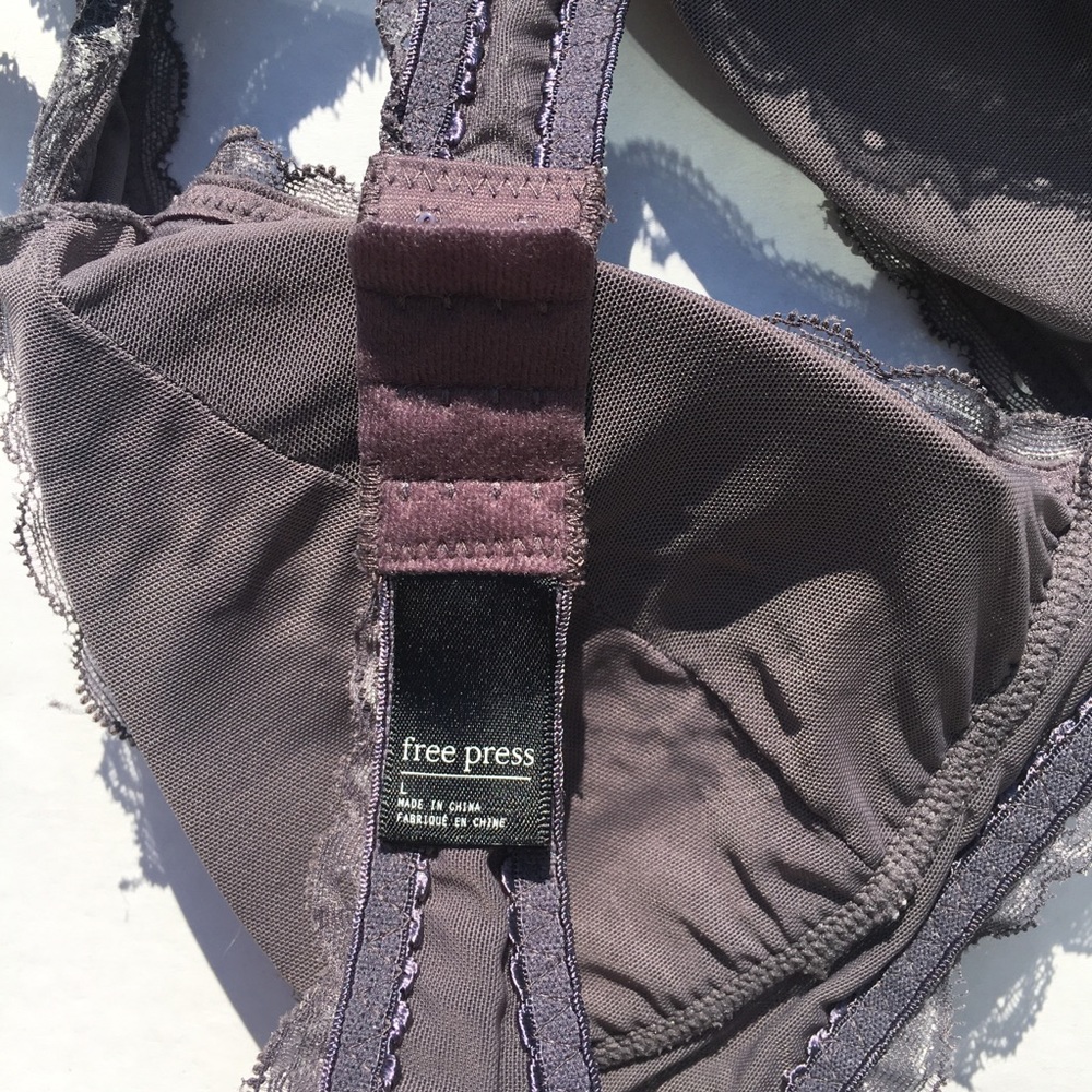 free press large gray silver bralette NWOT - Picture 7 of 8